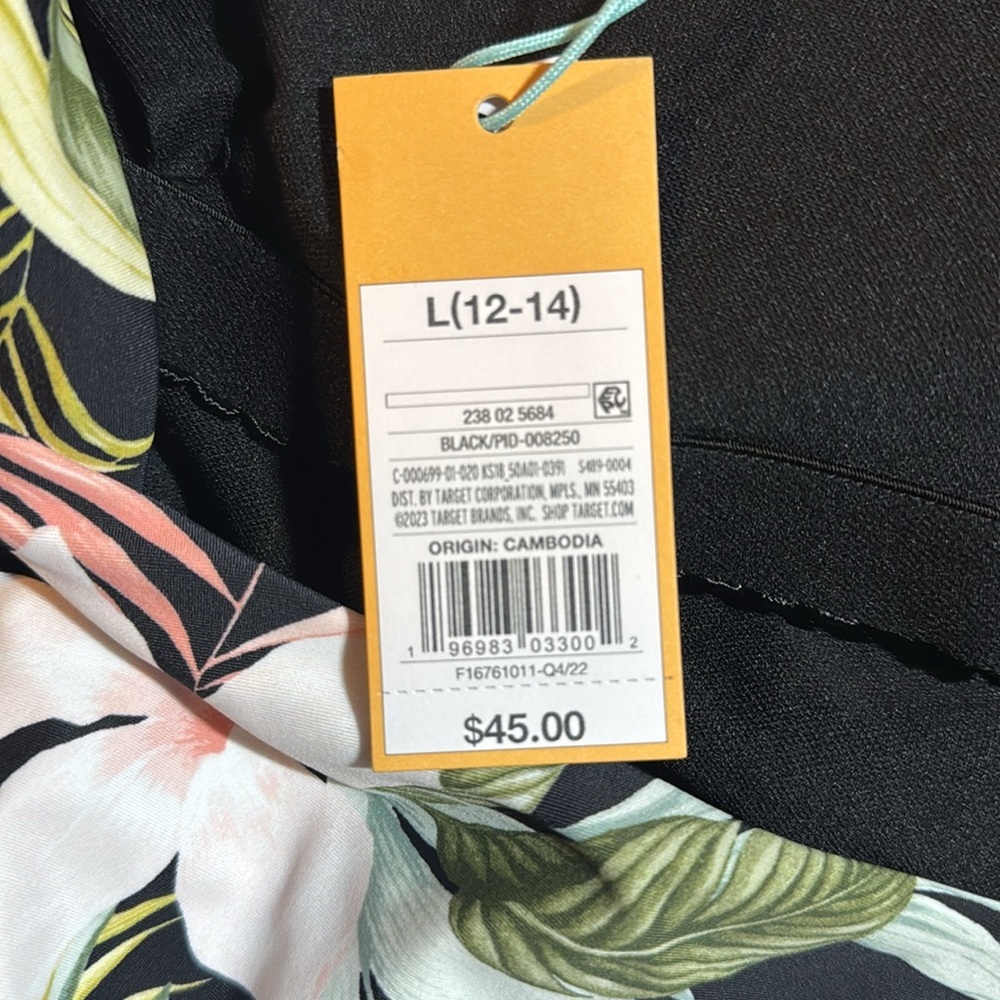 Women’s Tropical Print Long Sleeve Swimsuit - Picture 4 of 4